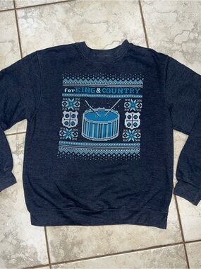 For King and Country Navy Blue Graphic Sweatshirt - Drummer boy design